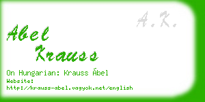 abel krauss business card